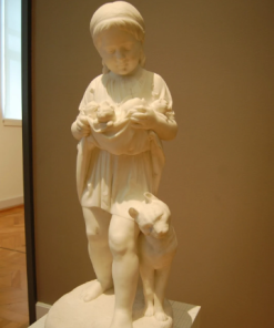 A Little Girl With Kittens