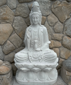 Stone Guan Yin Bodhisattva Statue