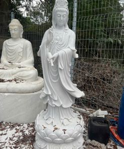 Stone Guan Yin Bodhisattva Statue