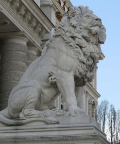 Lion at the entrance of the Palace of Justice in Vienna