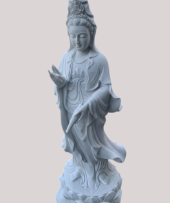 Marble Guan Yin Buddha Stone Statue | Hand-Carved Marble Statue of Compassion – Vinascan